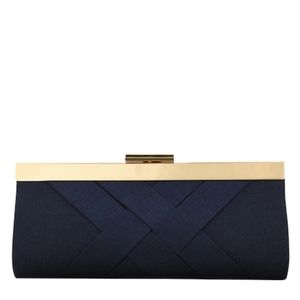 Nora Textured Satin Frame Clutch